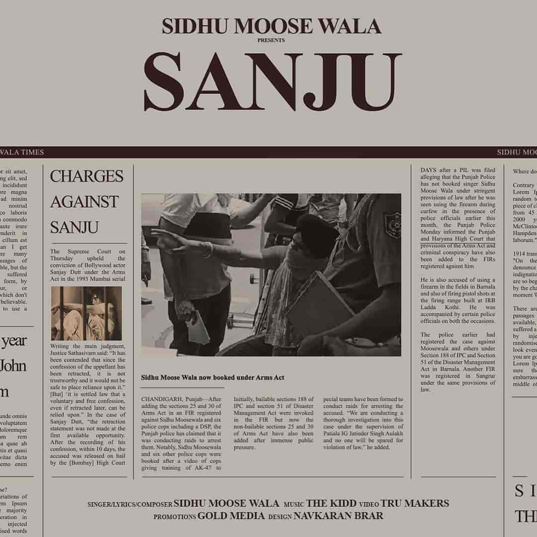 Sanju Punjabi Song Image By Sidhu Moose Wala