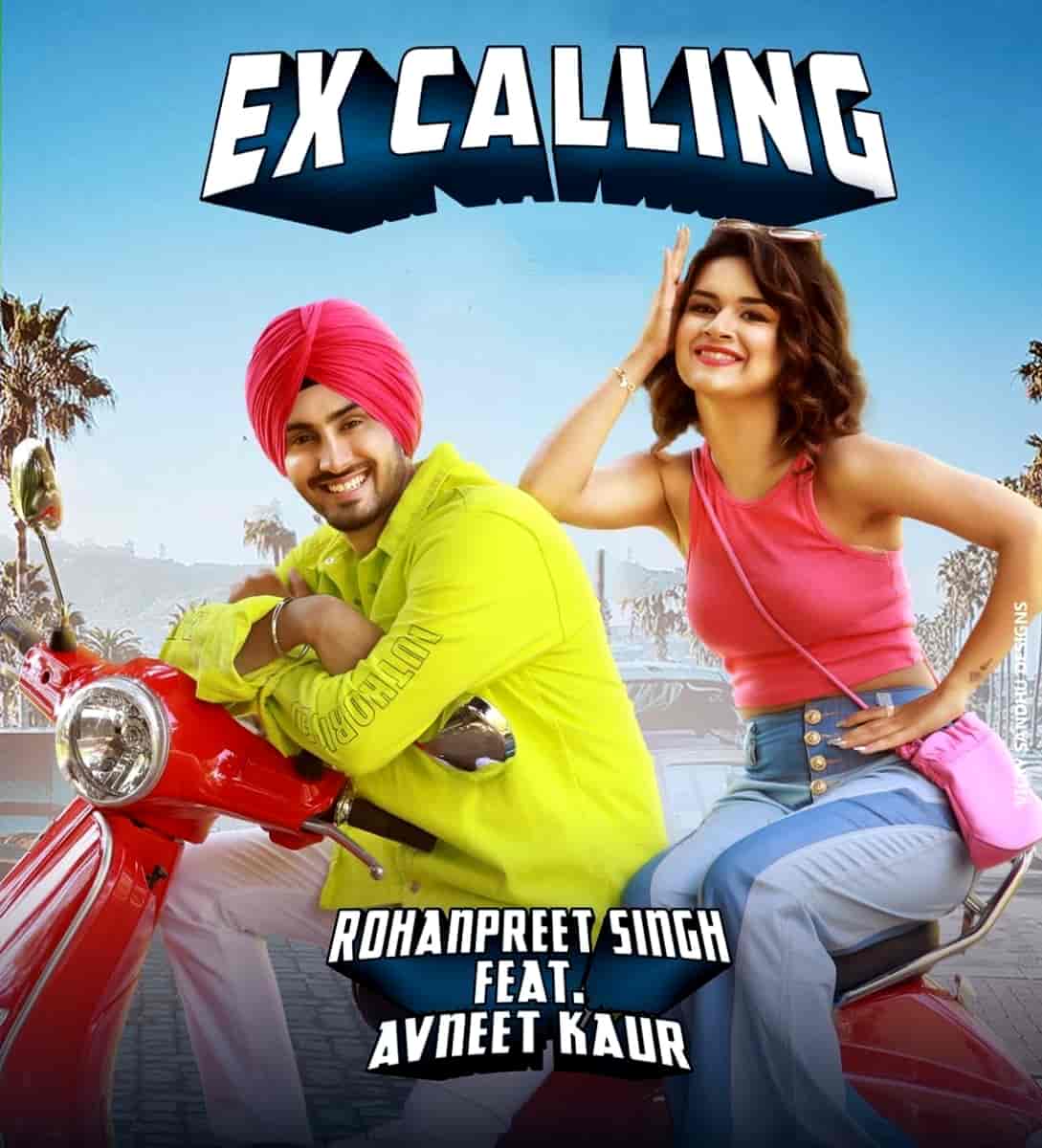 Ex Calling Punjabi Song Image Features Rohanpreet and Avneet Kaur