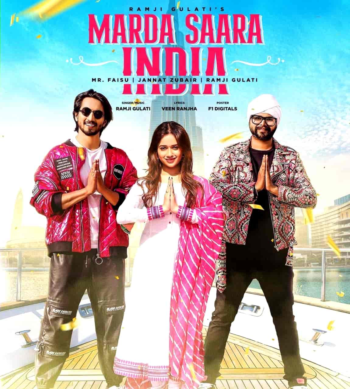 Marda Sara India Punjabi Song Image Features Ramji Gulati, Jannat Zubair and Mr Faisu