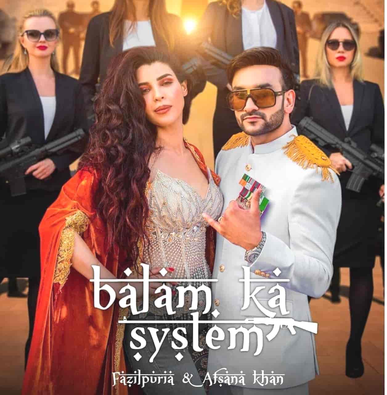 Balam Ka System Haryanvi Rap Song Image Features Fazilpuria and Afsana Khan