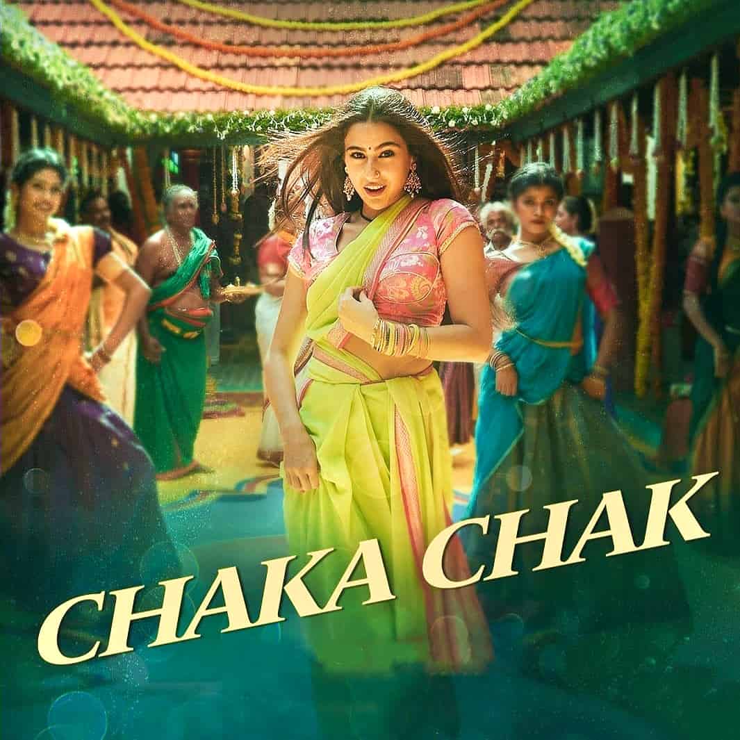 Chaka Chak Hindi Song Image Features Sara Ali Khan