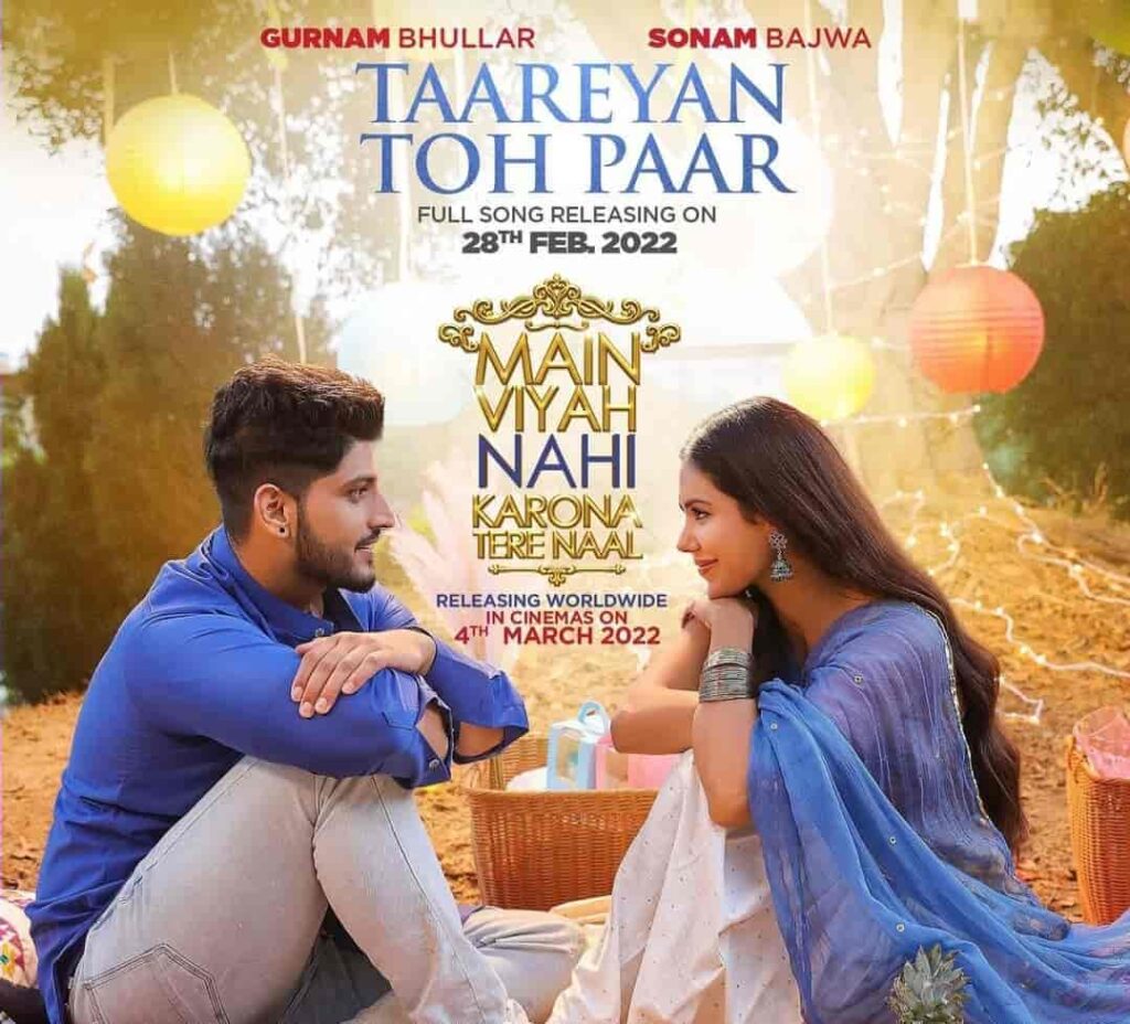 Taareyan Ton Paar Punjabi Song Image Features Gurnam Bhullar and Sonam Bajwa