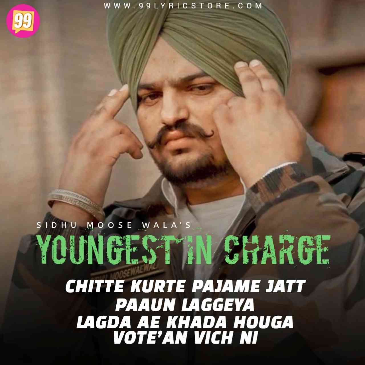 Youngest In Charge Punjabi Song Image Features Sidhu Moose Wala